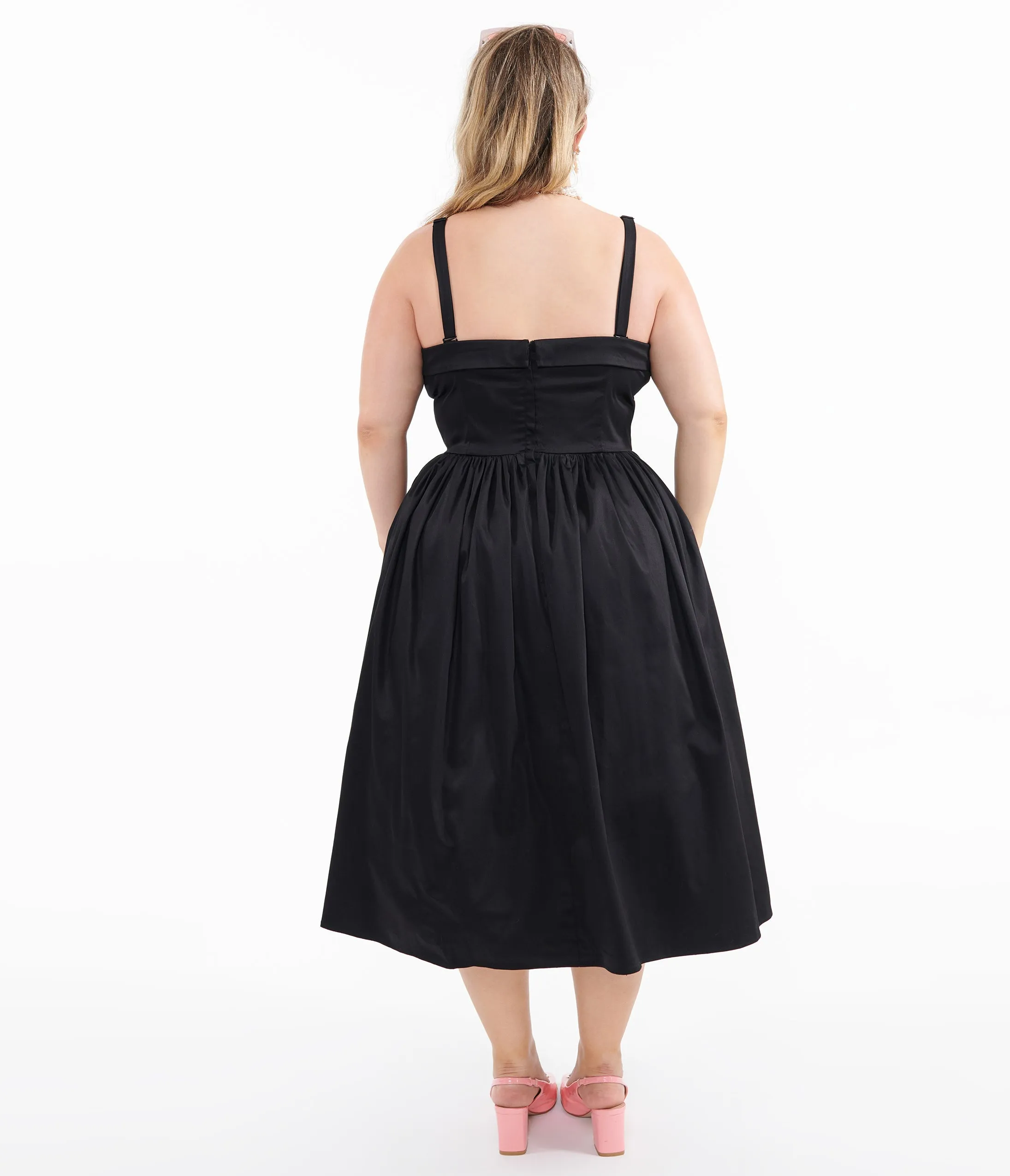 Collectif Plus Size 1950s Black Kiana Swing Dress sold by Unique Vintage product image thumbnail 2