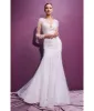 Cinderella Divine  White Lace Long Sleeve Mermaid Bridal Gown sold by Unique Vintage