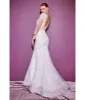 Cinderella Divine  White Lace Long Sleeve Mermaid Bridal Gown sold by Unique Vintage