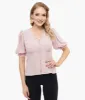 Unique Vintage 1940s Pink Clip Dot Puff Sleeve Blouse sold by Unique Vintage