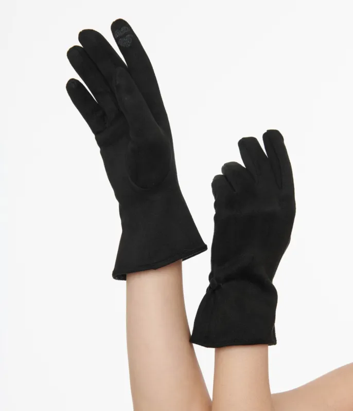 Unique Vintage 1950s Black Suede Gloves sold by Unique Vintage