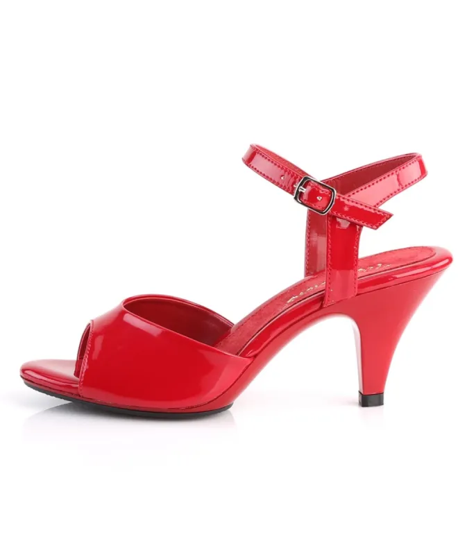 Red Patent Leather Belle Sandal Pump sold by Unique Vintage