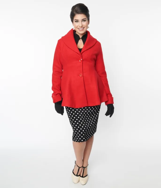 Red Skirted Blazer sold by Unique Vintage