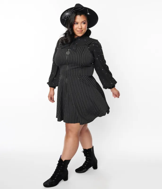 Black Pinstripe Bellona Shift Dress sold by Unique Vintage