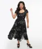 Hell Bunny Black Grunge Spider Midi Dress sold by Unique Vintage