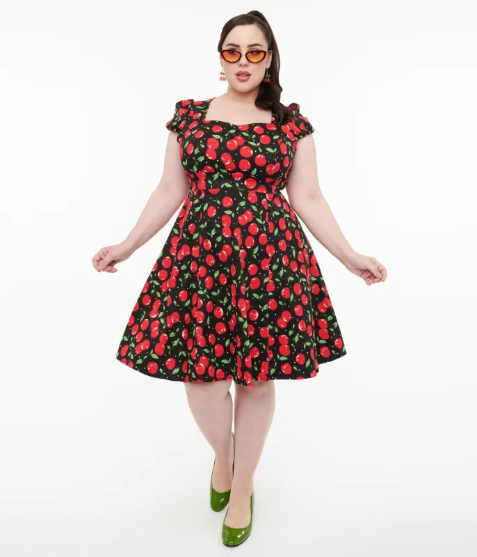 Dolly & Dotty 1950s Black Cherry Swing Dress sold by Unique Vintage