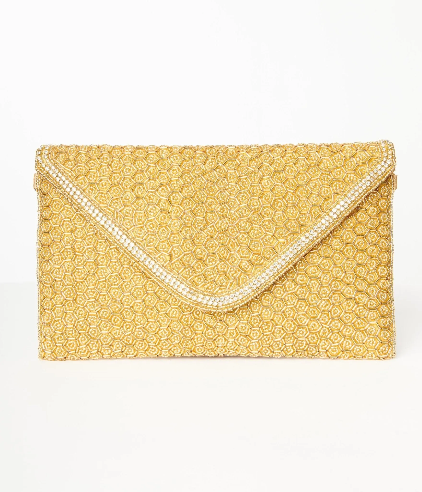 Gold Beaded Evening Envelope Clutch sold by Unique Vintage product image thumbnail 3