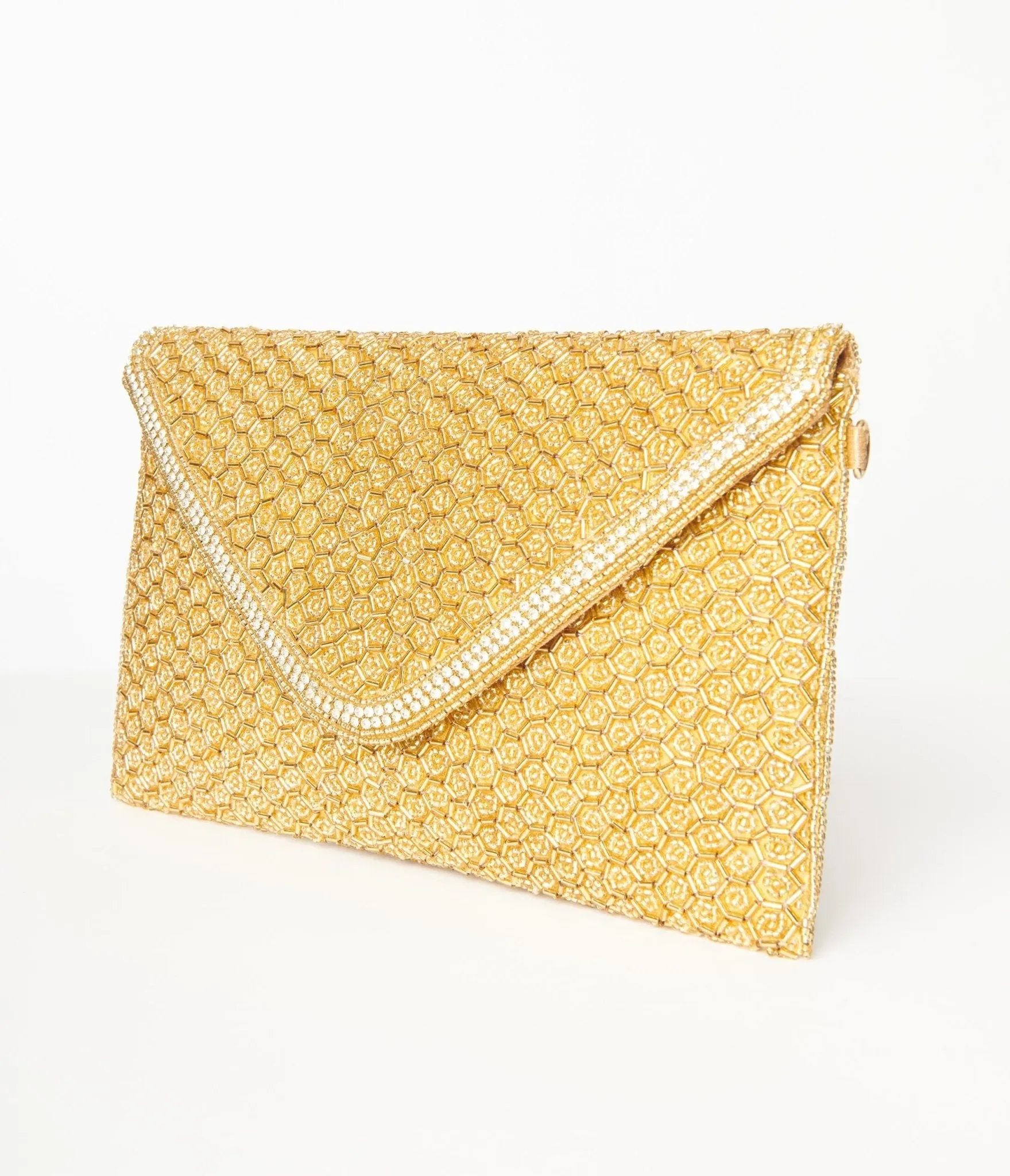 Gold Beaded Evening Envelope Clutch sold by Unique Vintage product image thumbnail 4