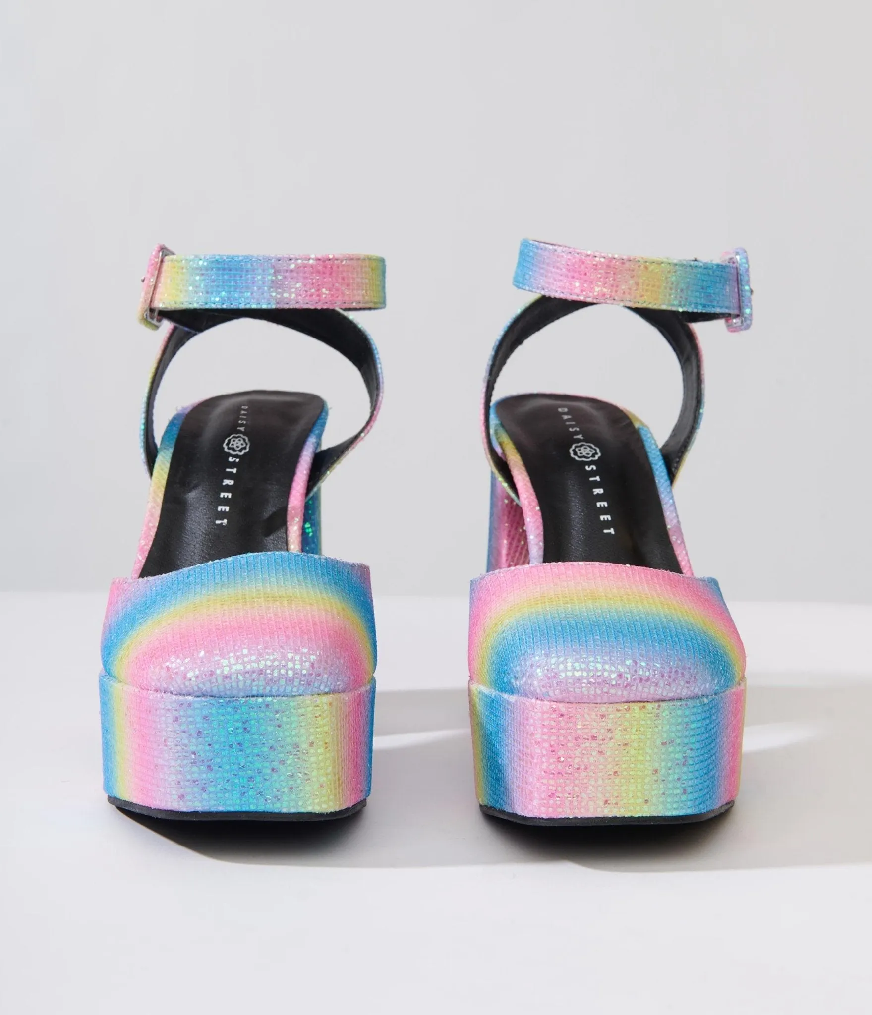 Rainbow Glitter Chunky Platform Heels sold by Unique Vintage product image thumbnail 3