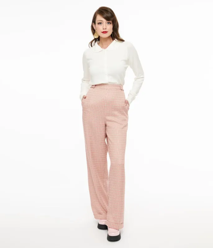 1940s Pink Check Ruby Trousers sold by Unique Vintage