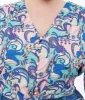 Smak Parlour Plus Size Blue & Purple Psychedelic Floral Belva Crop Blouse sold by Unique Vintage