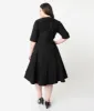 Unique Vintage Plus Size Black Delores Swing Dress with Sleeves sold by Unique Vintage