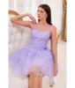 Cinderella Divine Lavender Floral Applique & Tiered Tulle Cocktail Dress sold by Unique Vintage
