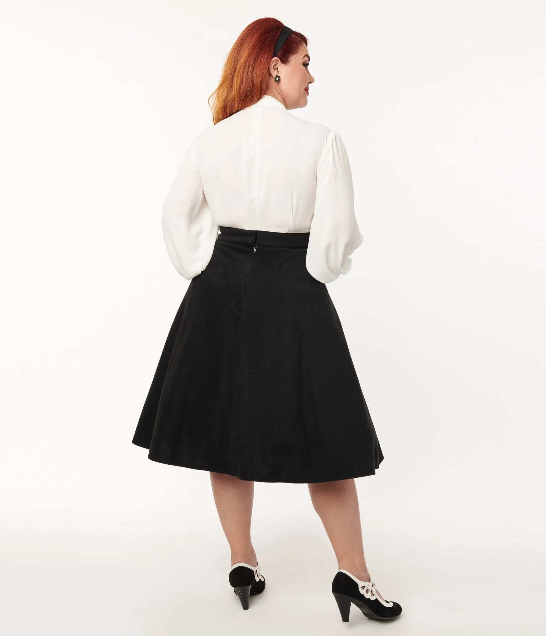 Unique Vintage Black Halloween Music Box Soda Shop Swing Skirt sold by Unique Vintage product image thumbnail 3
