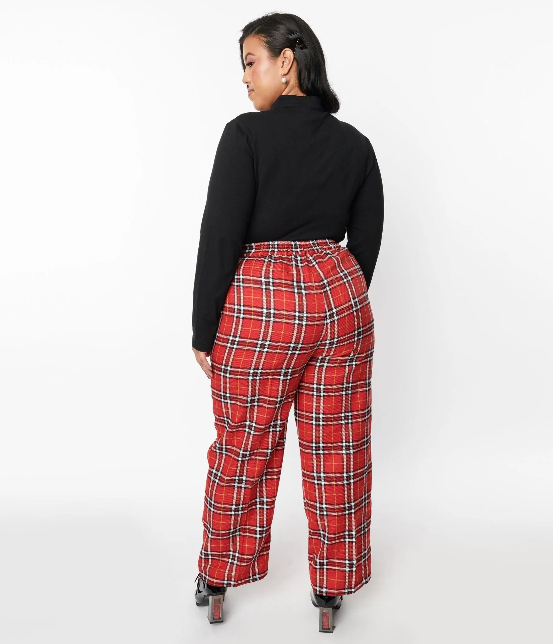 Red Tartan Plaid Pants sold by Unique Vintage product image thumbnail 3