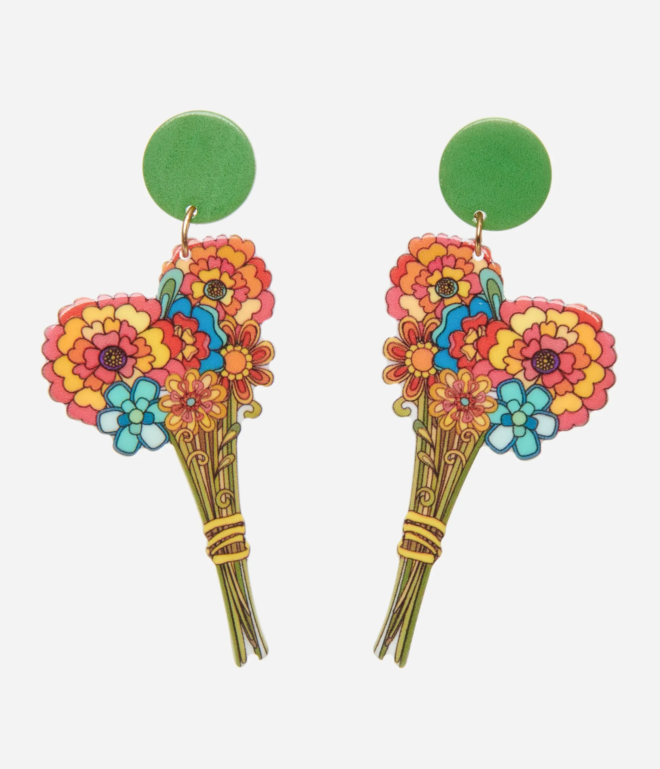 1970s Rainbow Flower Bouquet Earrings sold by Unique Vintage product image thumbnail 3