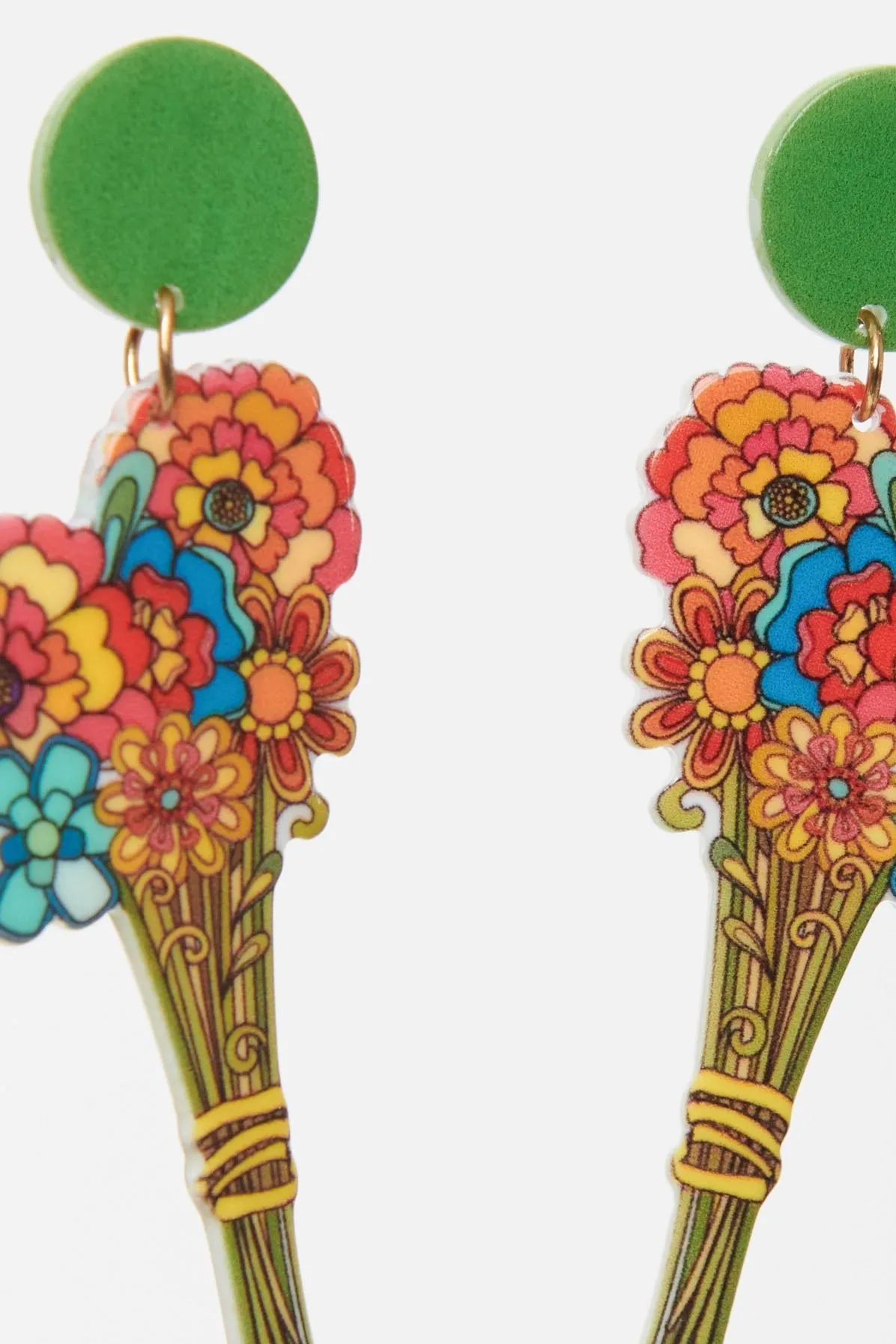 1970s Rainbow Flower Bouquet Earrings sold by Unique Vintage product image thumbnail 2