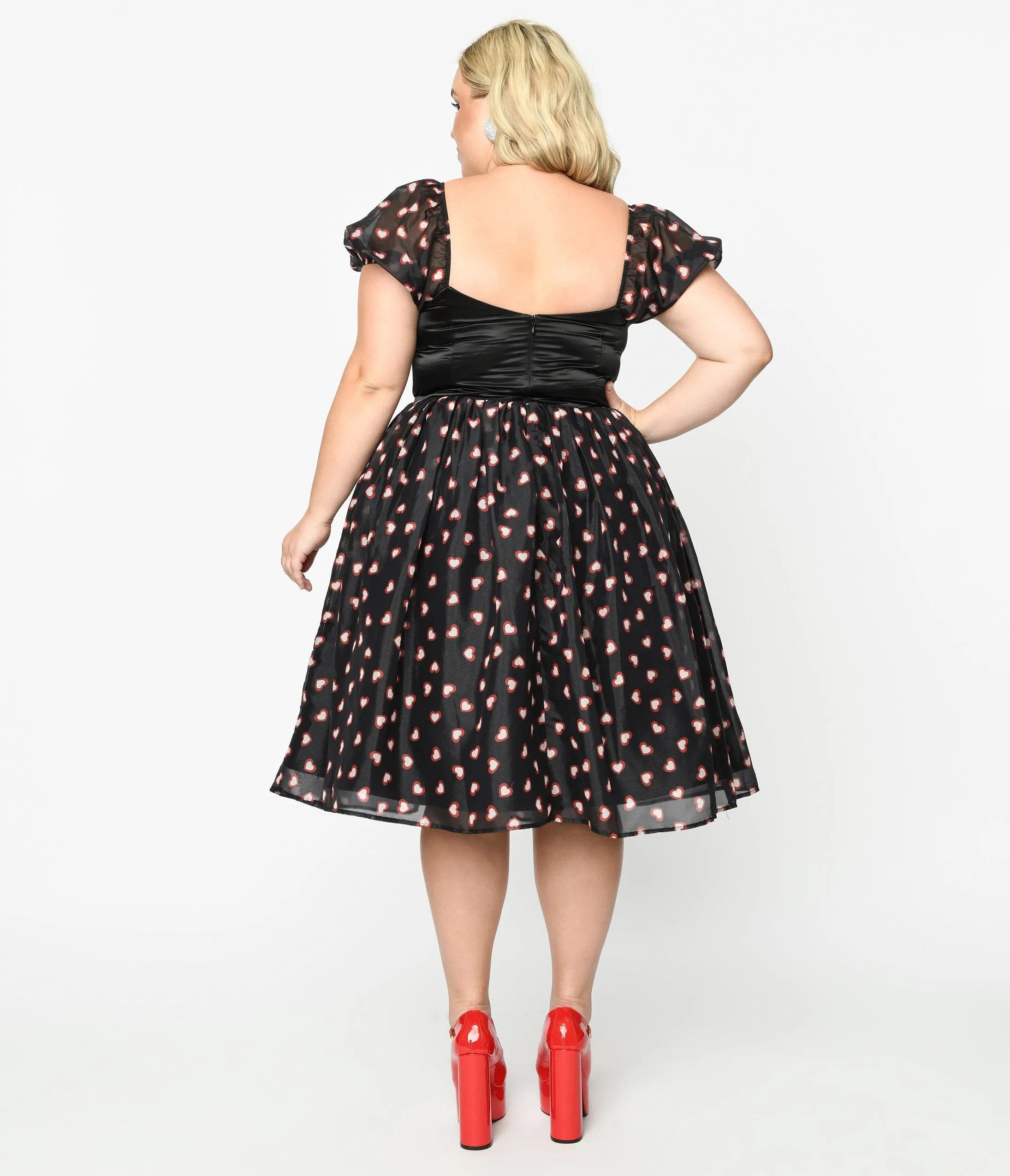 Unique Vintage Plus Size Black Cupid's Lover Swing Dress sold by Unique Vintage product image thumbnail 3