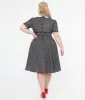 Plus Size 1950s Black & White Polka Dot Brielle Swing Dress sold by Unique Vintage
