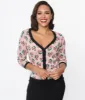 Unique Vintage Pink & Cherry Hearts Cardigan sold by Unique Vintage