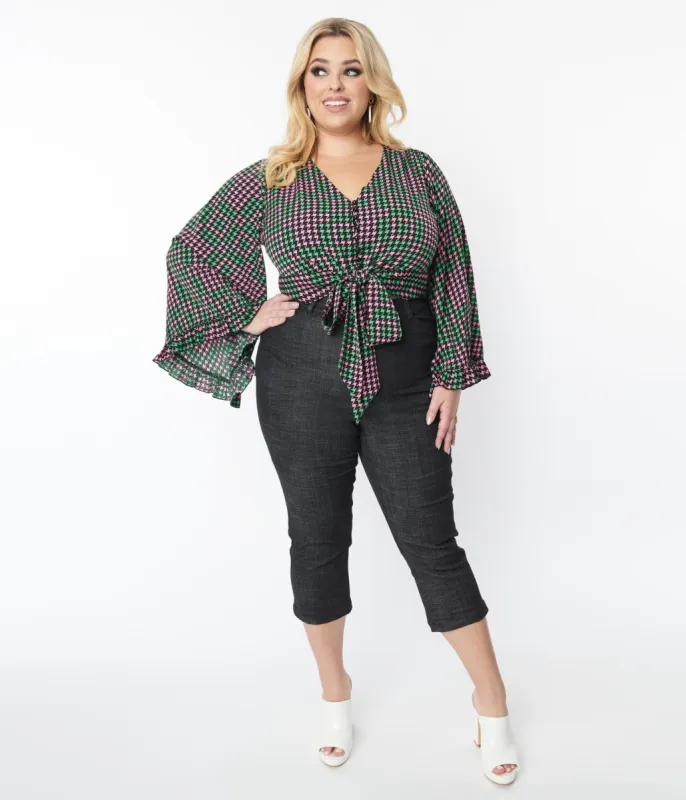Smak Parlour Plus Size Black Denim Capris made by Unique Vintage
