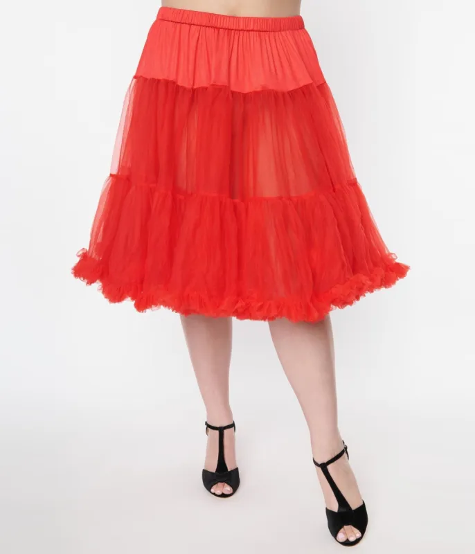 Unique Vintage Plus Size Red Retro Style Ruffled Petticoat sold by Unique Vintage