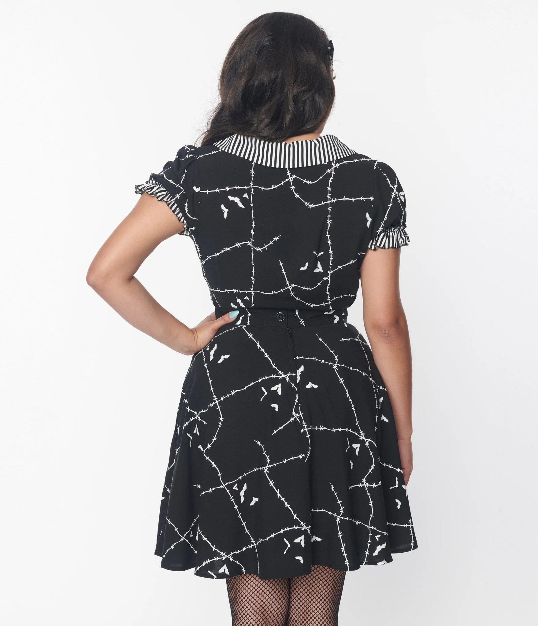 Black & White Stitches Skirt sold by Unique Vintage product image thumbnail 3