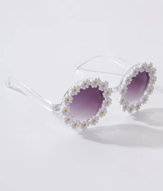 White Daisy Round Sunglasses sold by Unique Vintage