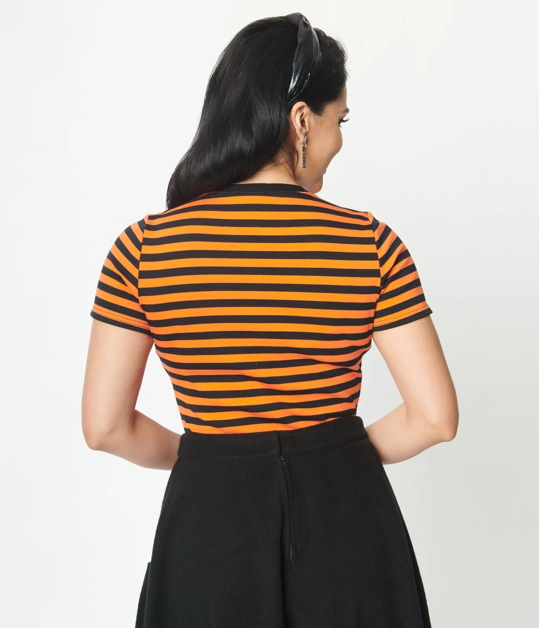 Unique Vintage Orange & Black Stripe Back To Basics Top sold by Unique Vintage product image thumbnail 2