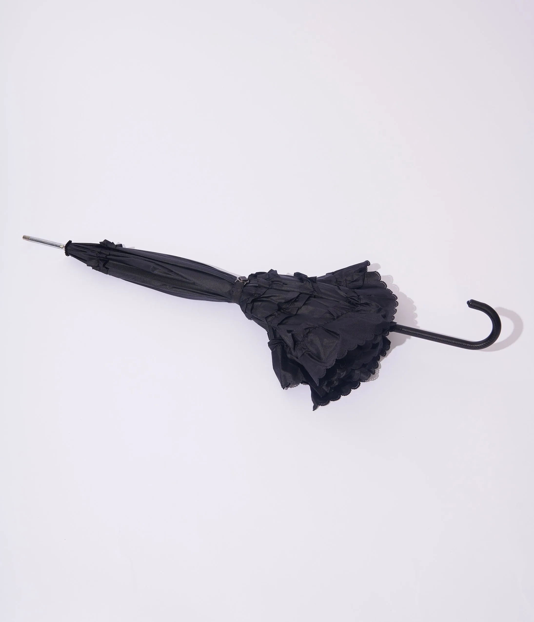 Unique Vintage Black Frill Victorian Umbrella sold by Unique Vintage product image thumbnail 2
