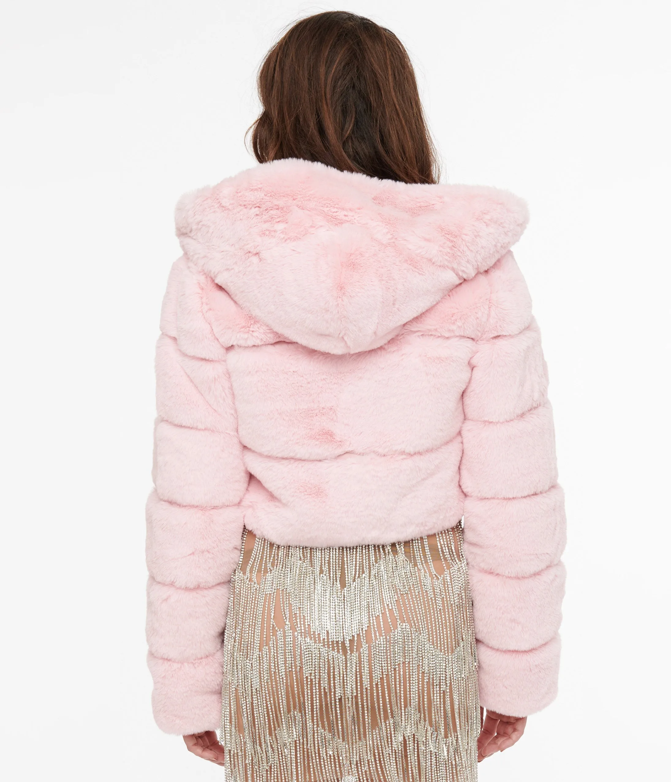 Pink Faux Fur Puffer Crop Jacket sold by Unique Vintage product image thumbnail 2