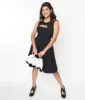 Black & Pumpkin Embroidered Flare Dress sold by Unique Vintage