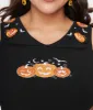 Black & Pumpkin Embroidered Flare Dress sold by Unique Vintage
