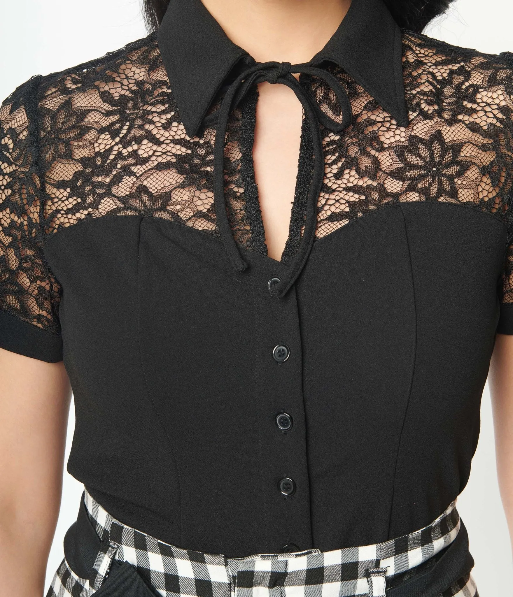 Unique Vintage Black Lace Addison Blouse sold by Unique Vintage product image thumbnail 2