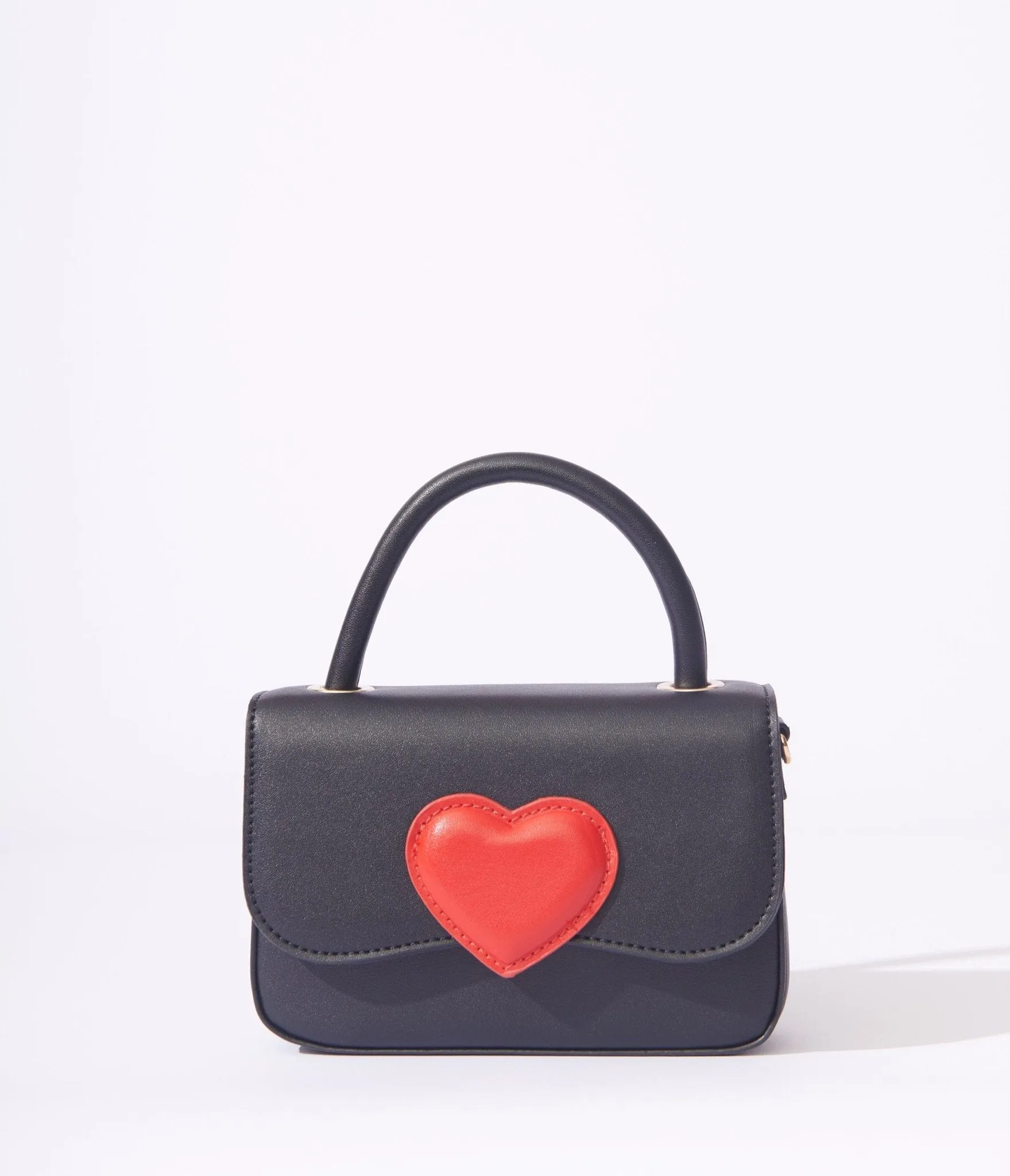 Black & Red Heart Mini Handbag sold by Unique Vintage