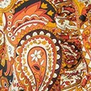 Smak Parlour Brick Red & Orange Paisley Ruffle Neck Empire A-Line Dress sold by Unique Vintage product image thumbnail 4