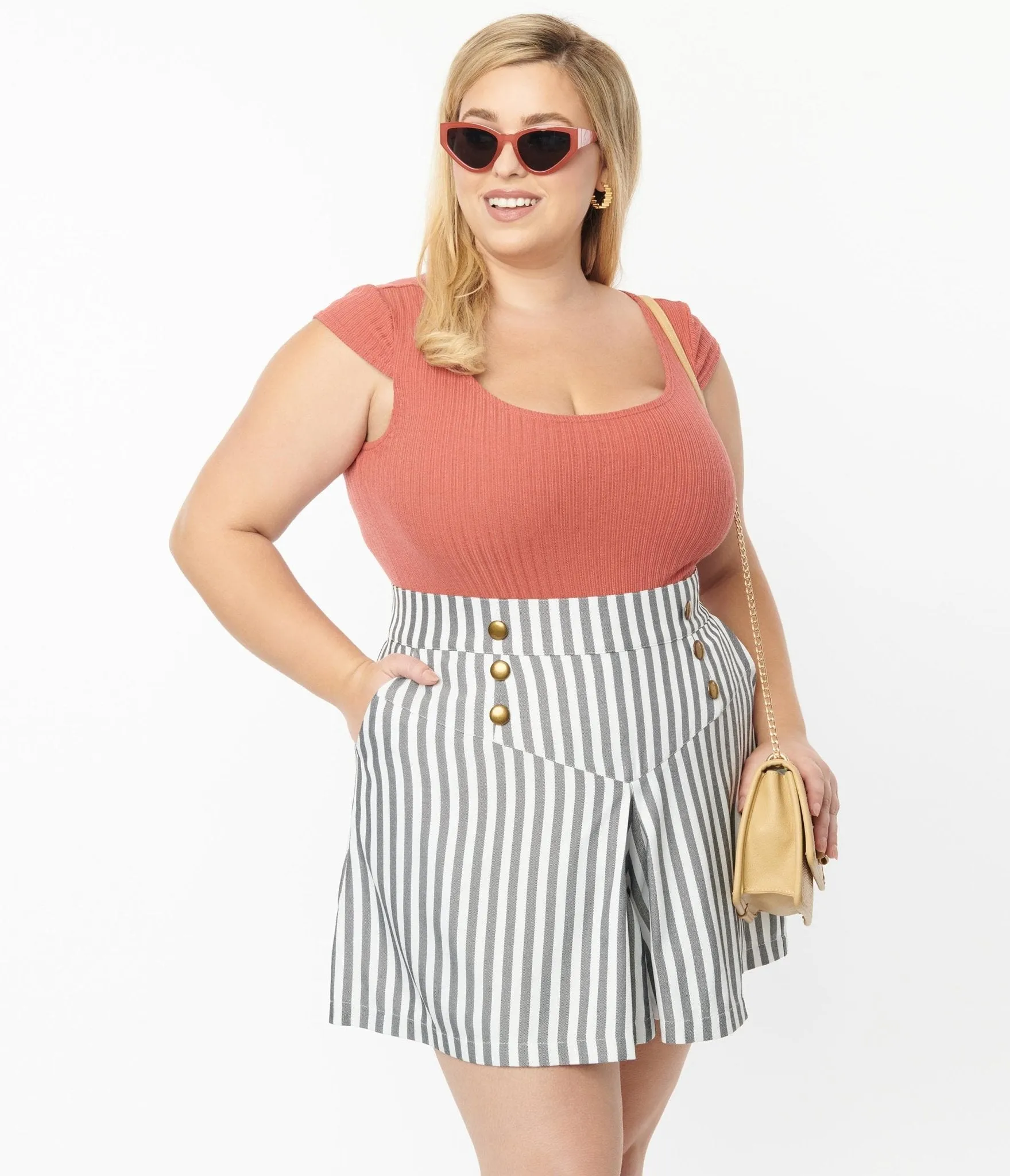 Unique Vintage Plus Size Dusty Rose Scoop Neck Bodysuit sold by Unique Vintage