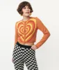 Orange Heart Stripe Cardigan sold by Unique Vintage