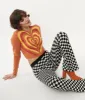 Orange Heart Stripe Cardigan sold by Unique Vintage