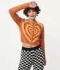Orange Heart Stripe Cardigan sold by Unique Vintage