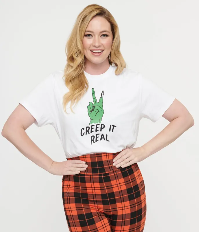 Unique Vintage White Creep It Real Unisex Graphic Tee sold by Unique Vintage