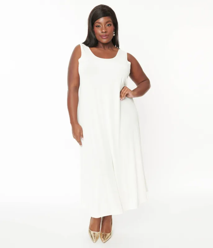 Ivory Slip Maxi Dress sold by Unique Vintage