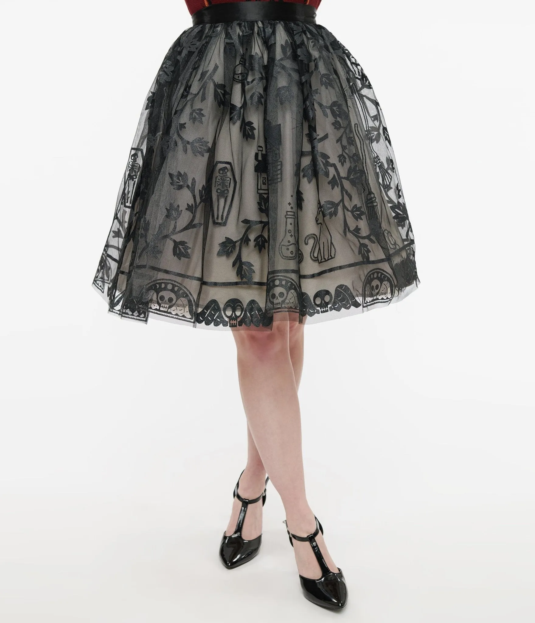 Disney Hocus Pocus Collection by Unique Vintage Black Hocus Pocus Glitter Tulle Flare Skirt sold by Unique Vintage product image thumbnail 2