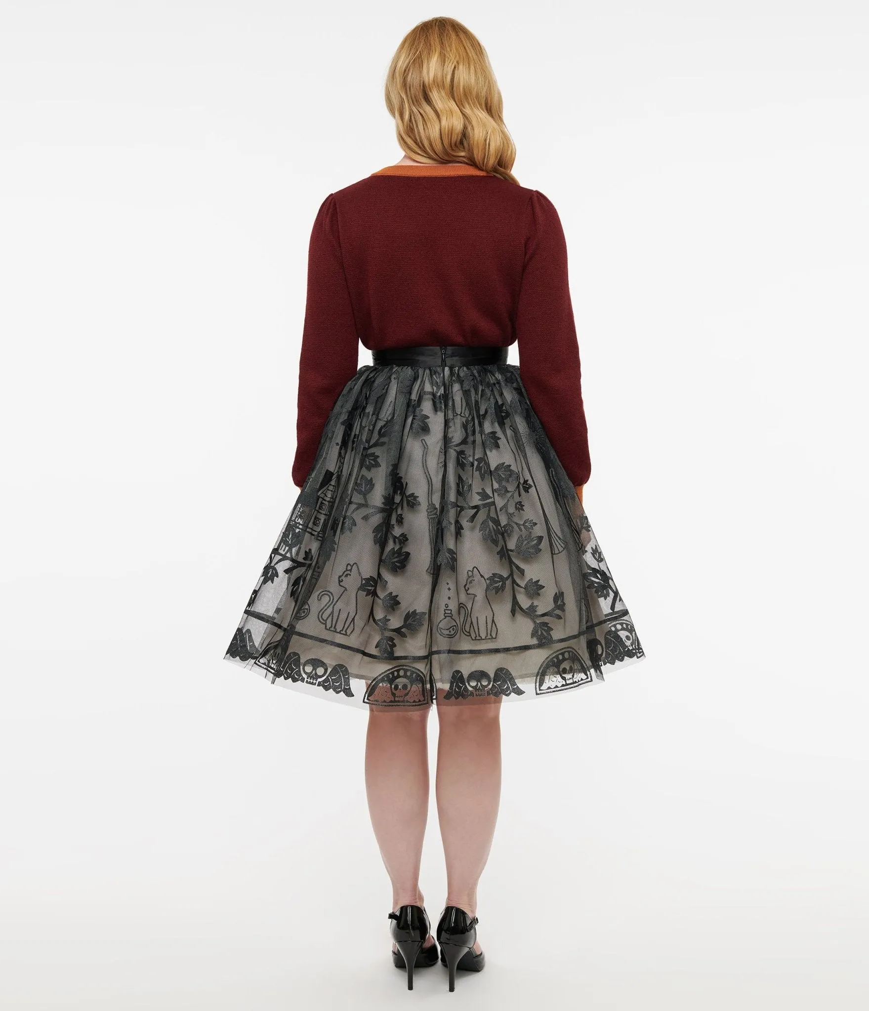 Disney Hocus Pocus Collection by Unique Vintage Black Hocus Pocus Glitter Tulle Flare Skirt sold by Unique Vintage product image thumbnail 3