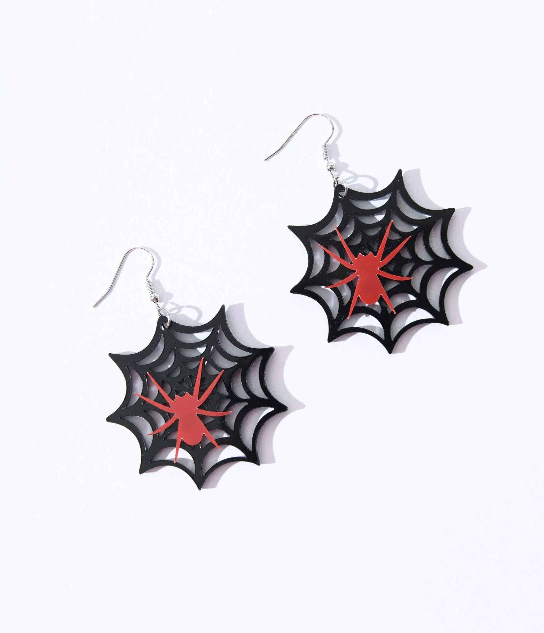 Black Spider Web Drop Earrings sold by Unique Vintage product image thumbnail 2