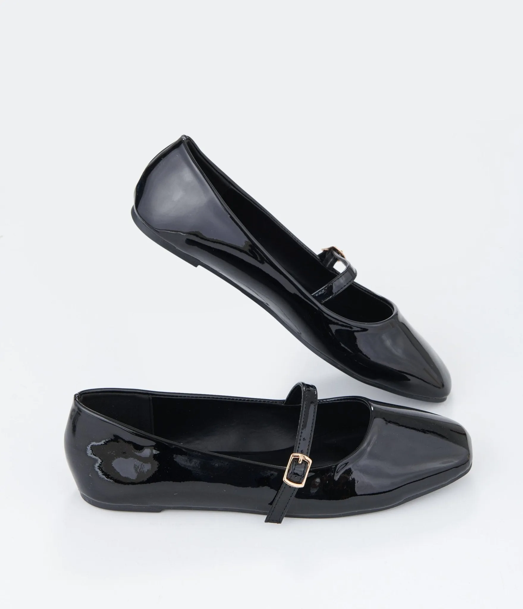 Black Patent Leatherette Mary Jane Flats sold by Unique Vintage
