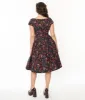 Black & Multicolor Floral Nova Swing Dress sold by Unique Vintage