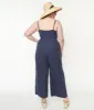 Plus Size Navy Blue V-Neck Jumpsuit sold by Unique Vintage