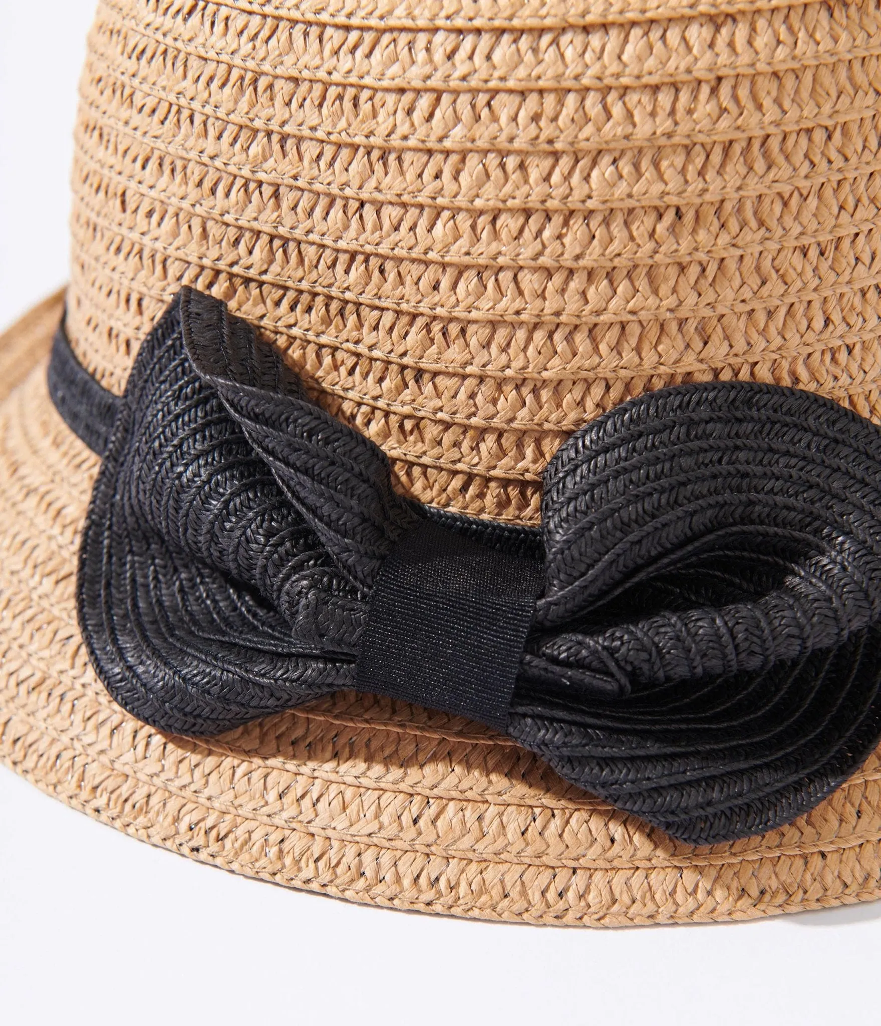1920s Tan & Black Ribbon Woven Cloche Hat sold by Unique Vintage product image thumbnail 3