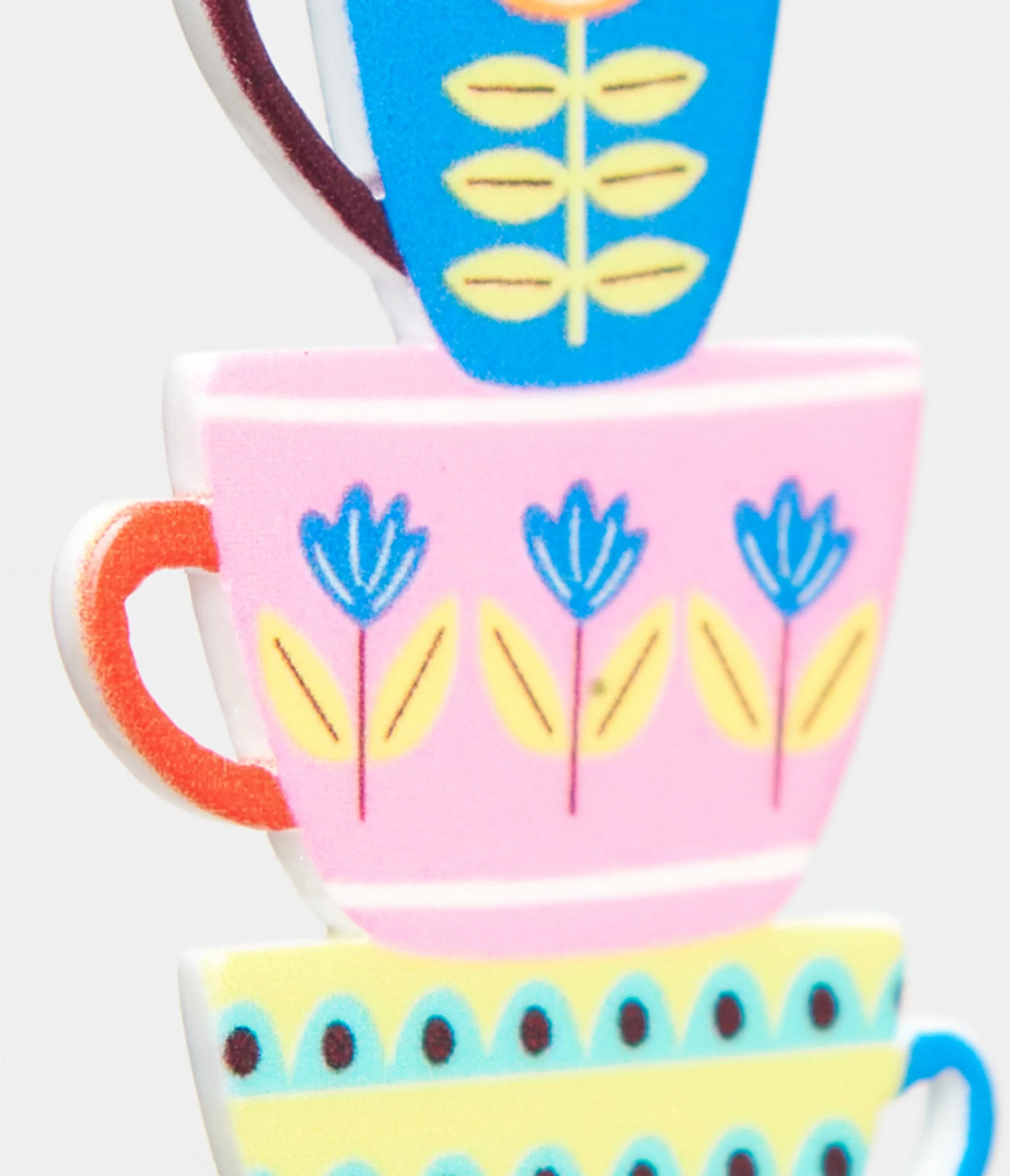 1960s Retro Teacups & Saucers Drop Earrings sold by Unique Vintage product image thumbnail 2